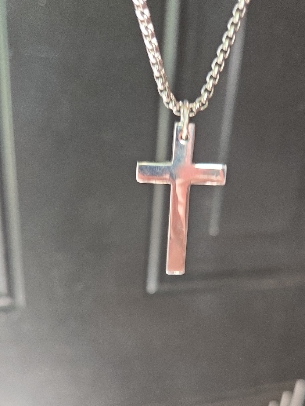 Solid Sterling Silver Cross Pendant Necklace